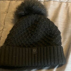 lululemon athletica Charcoal Knit Beanie with Pom-Pom